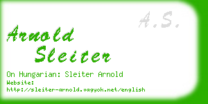 arnold sleiter business card